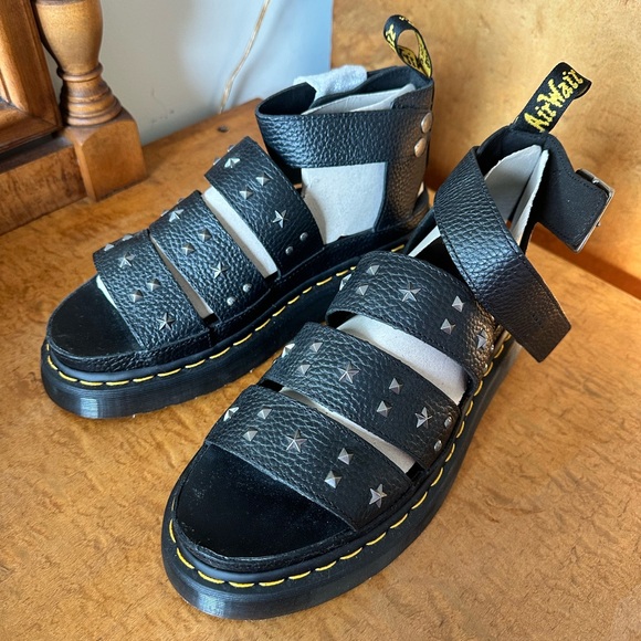 Dr. Martens Shoes - NWT Dr. Martens Black Clarissa II Quad Sandals with Stud Accents in size USW9